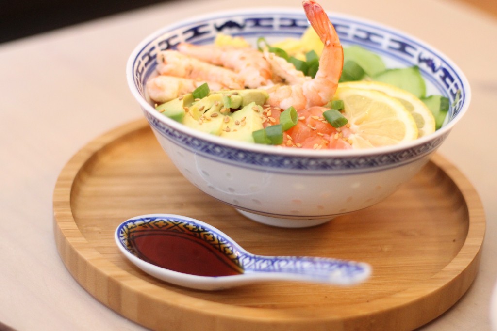 chirashi saumon et crevette