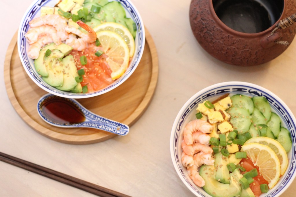 chirashi saumon et crevette