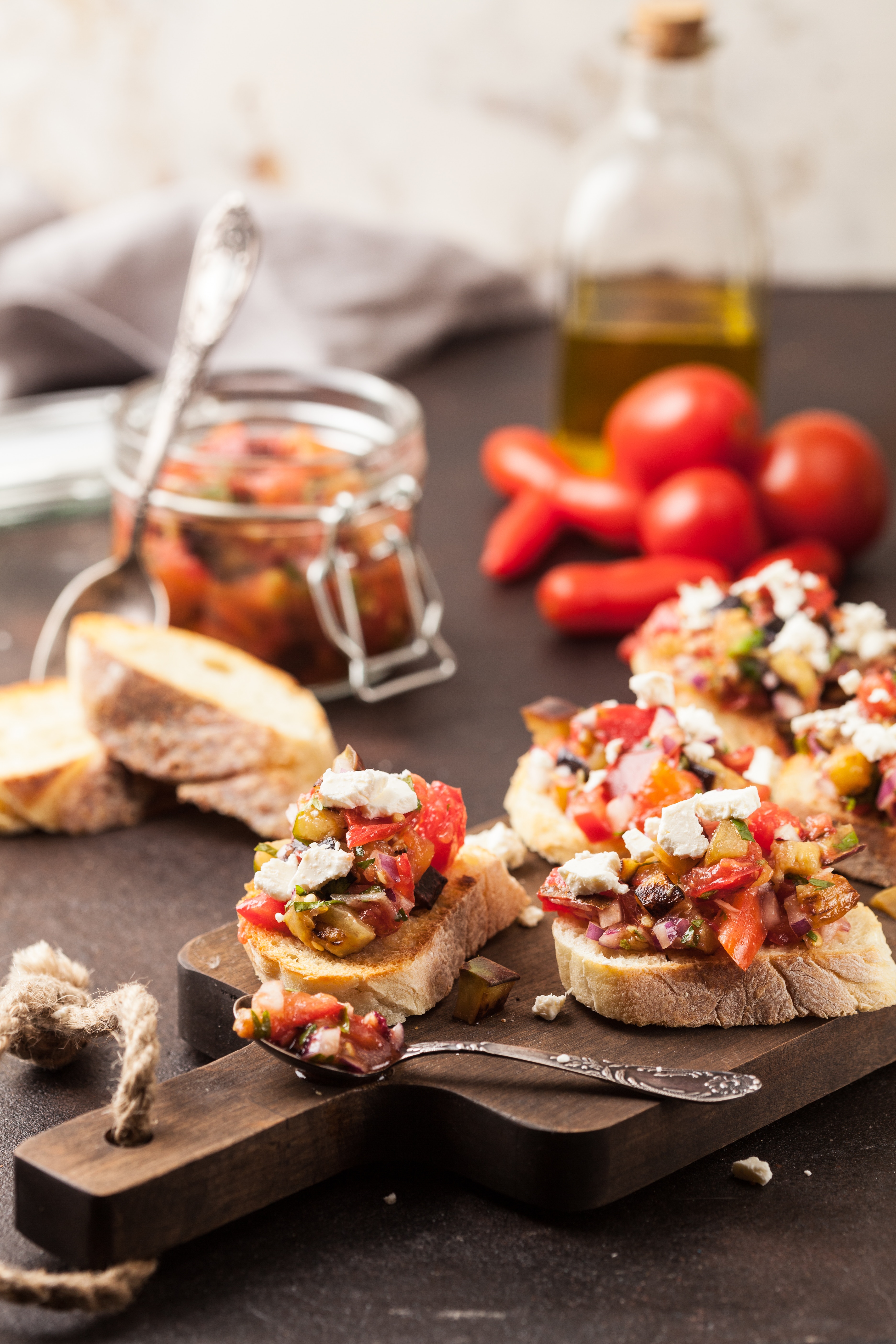 Bruschetta aux légumes grillés